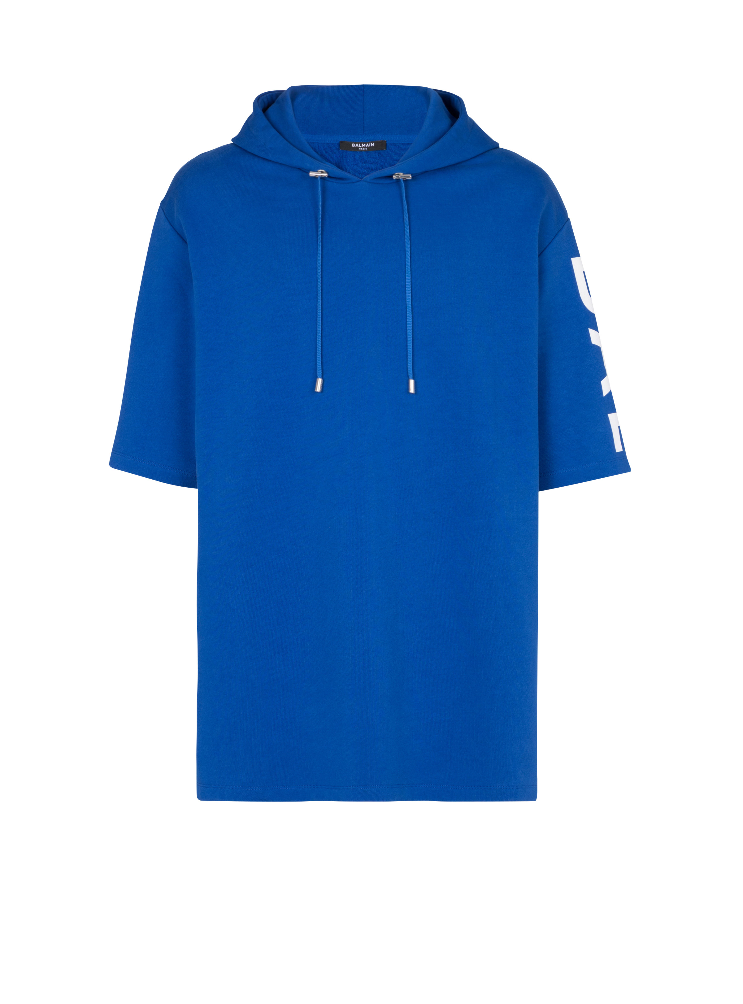 Oversized hoodie in eco-responsible cotton with Balmain logo print - 1