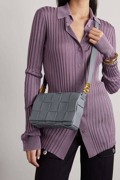 Bottega Veneta Cassette intrecciato textured-leather shoulder bag outlook