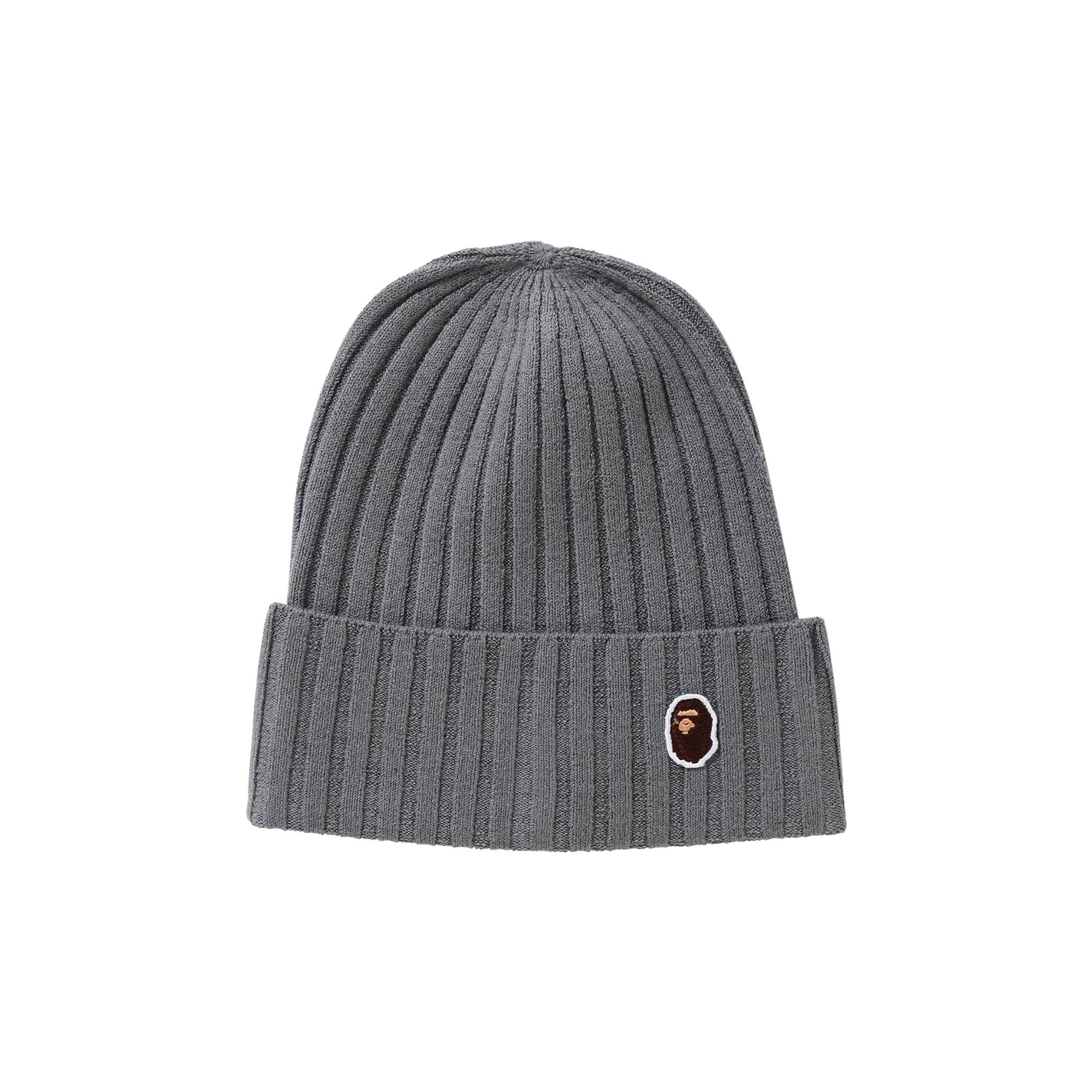 BAPE Ape Head One Point Knit Cap 'Grey' - 1