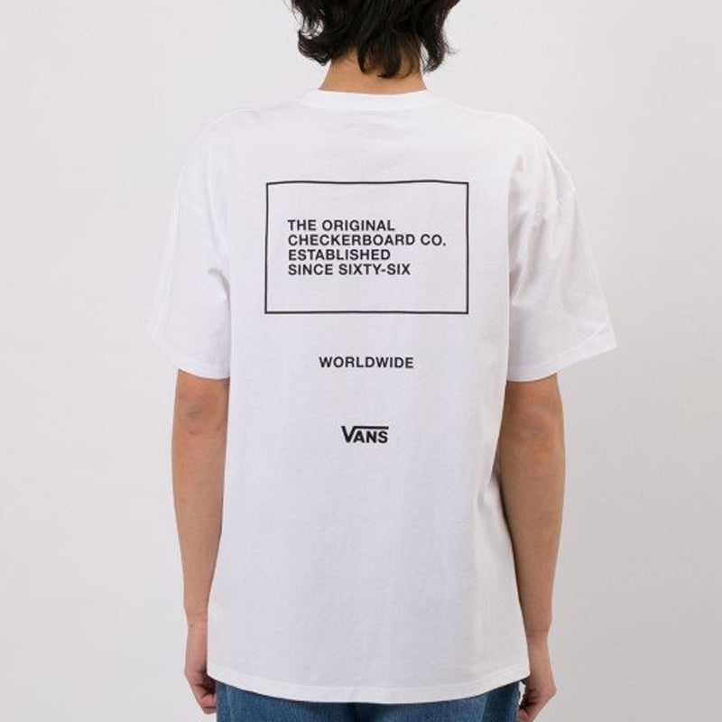 Vans Alphabet Printing Athleisure Casual Sports Short Sleeve Couple Style White VN0A4MLWWHT - 4