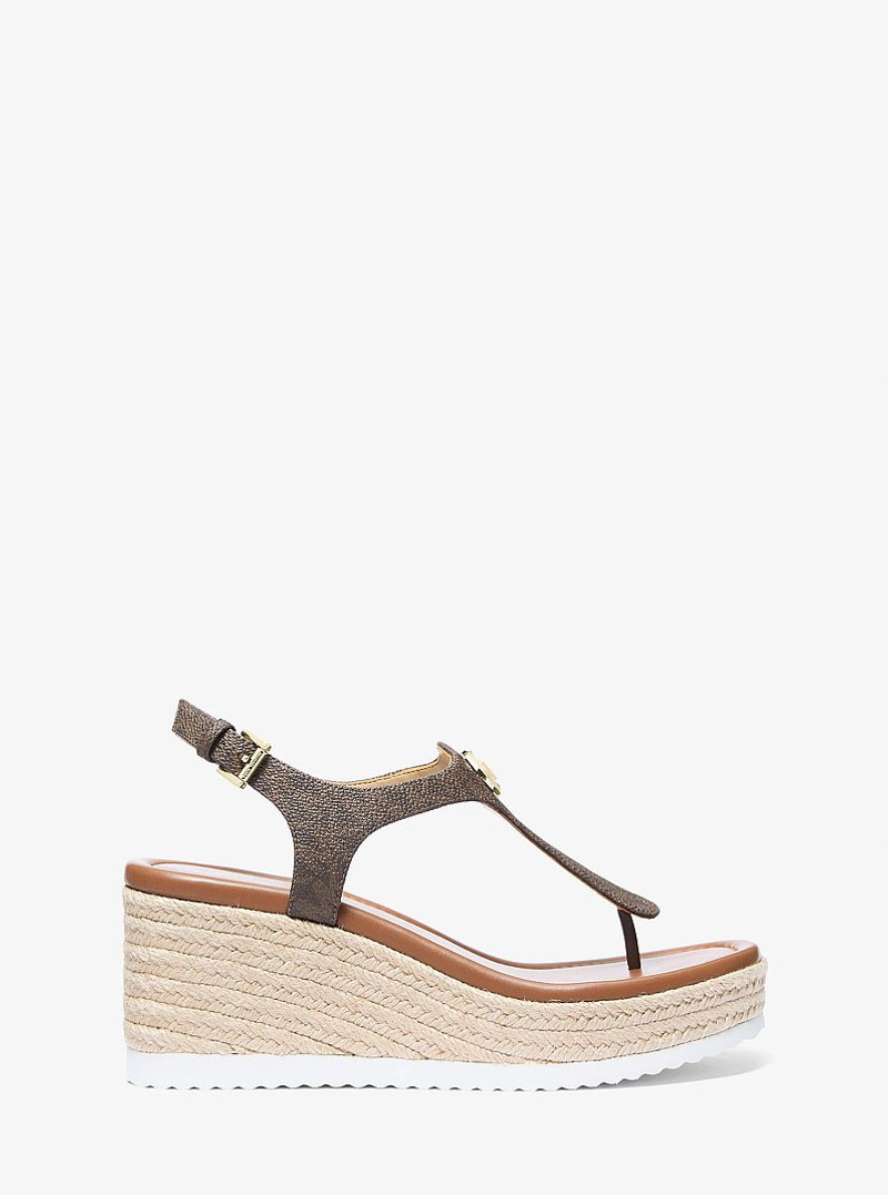 Val Signature Logo Thong Wedge Sandal 1