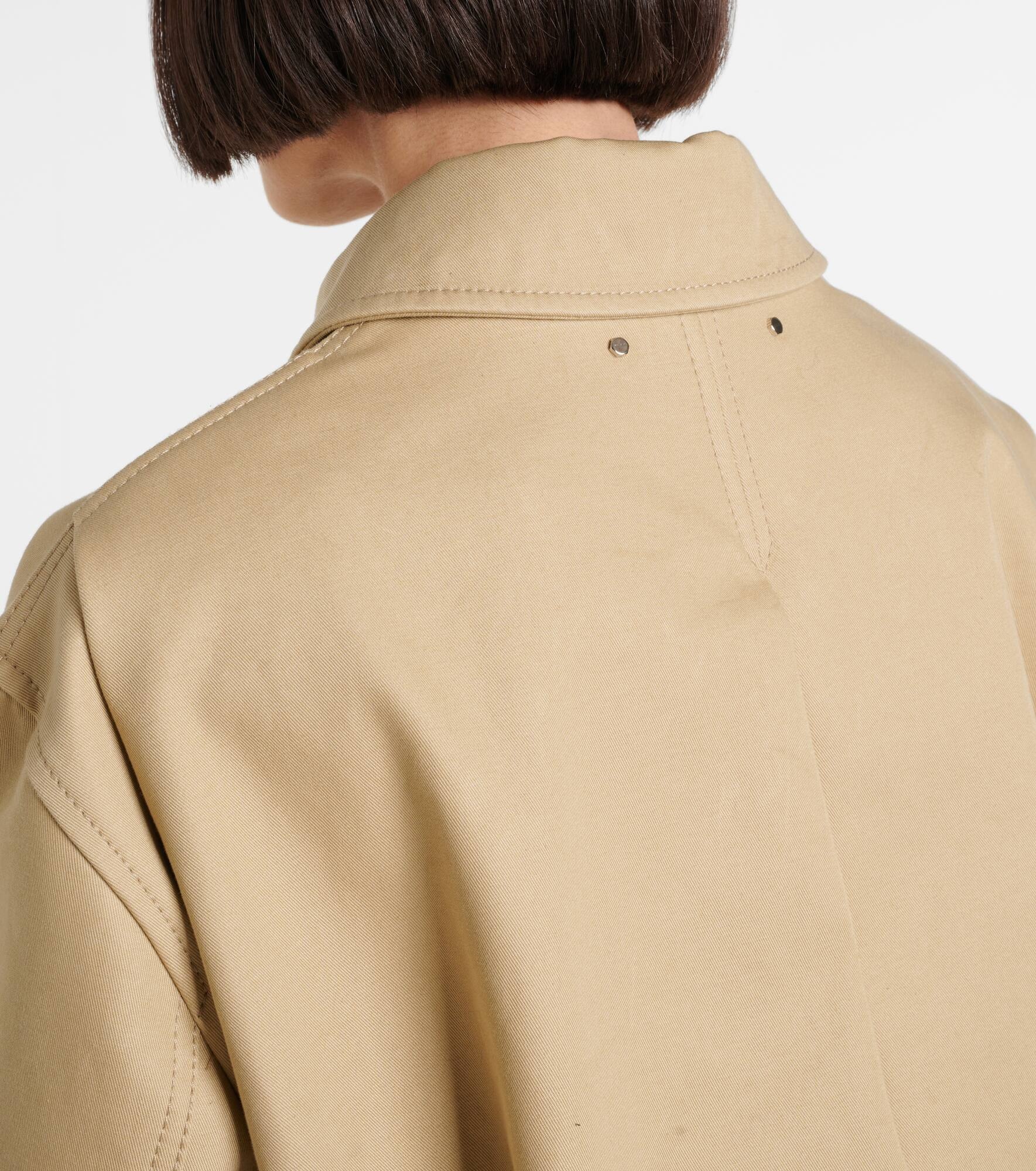 Logo cotton gabardine trench coat - 6