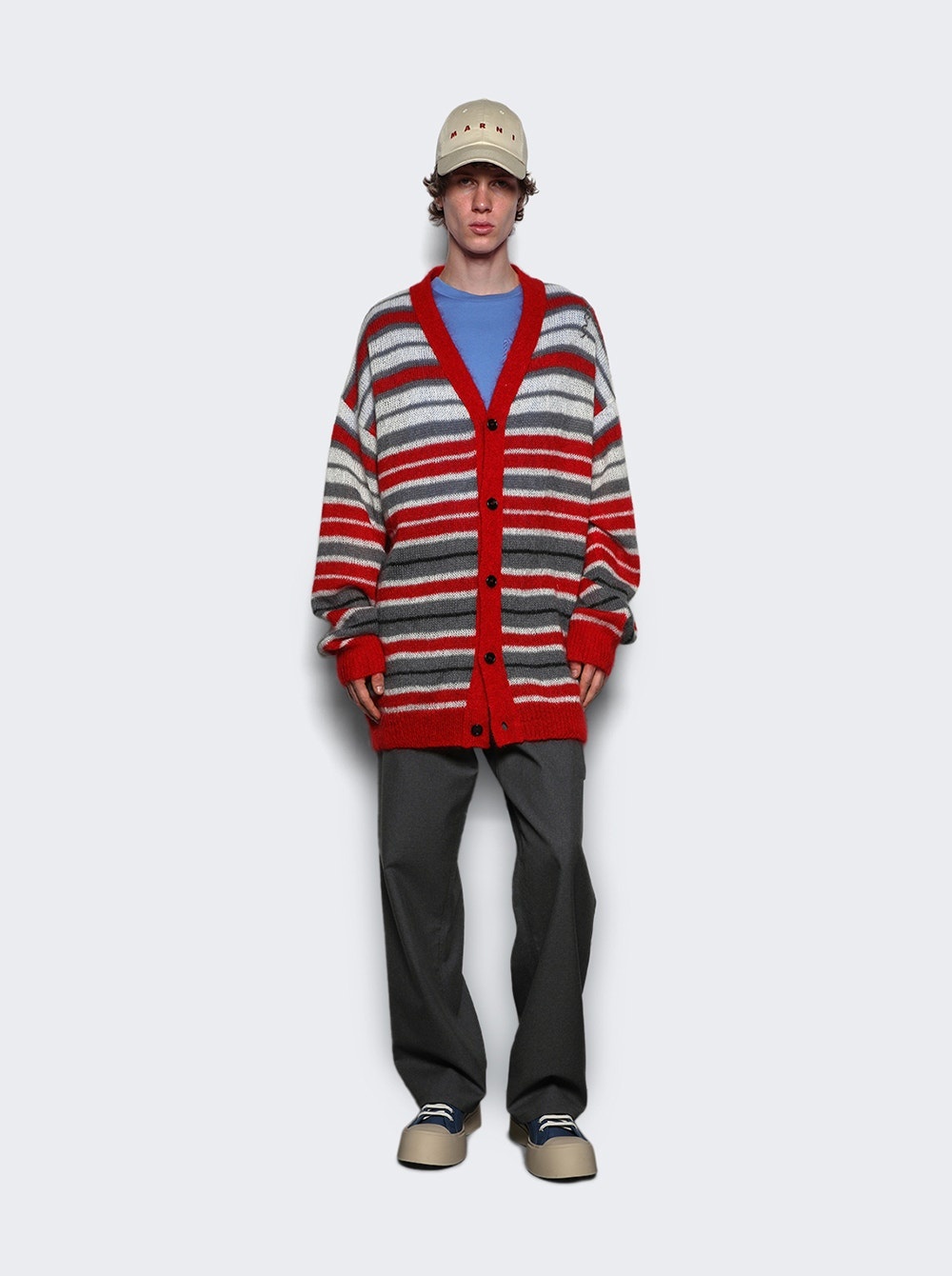 Cardigan Red And Grey - 2