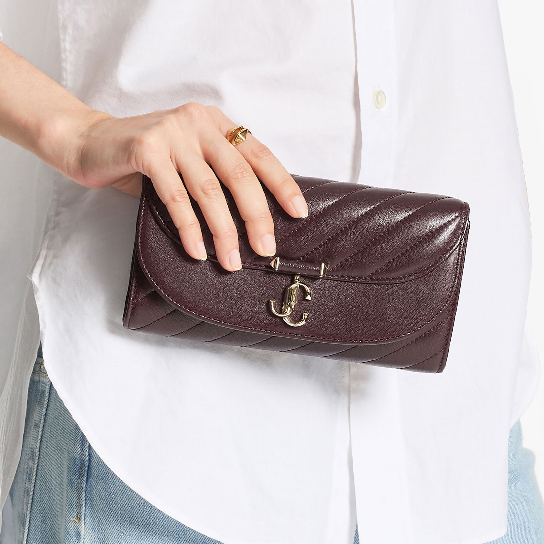 Curve Wallet With Chain
Deep Merlot Quilted Biker Leather Wallet Chain - 2