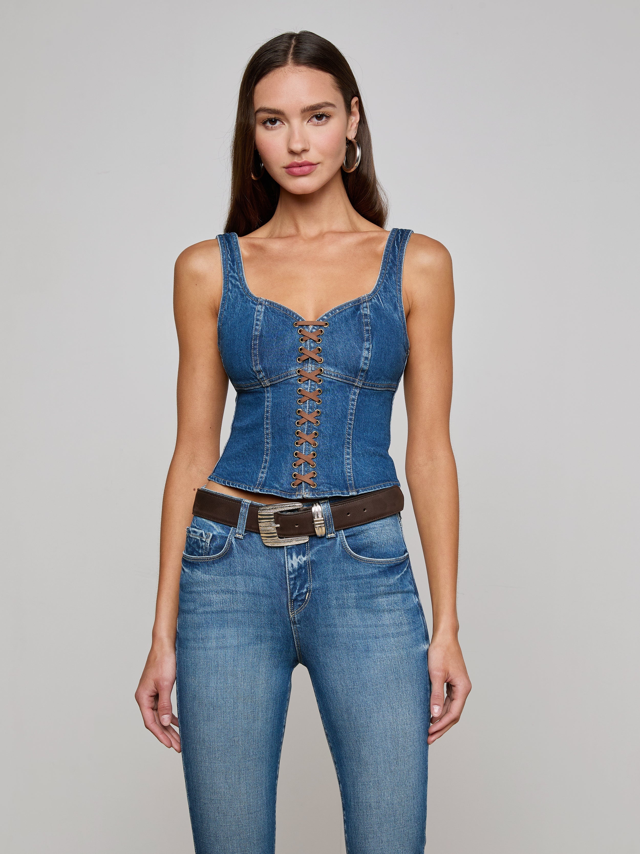 Nayeli Denim Corset Top - 2