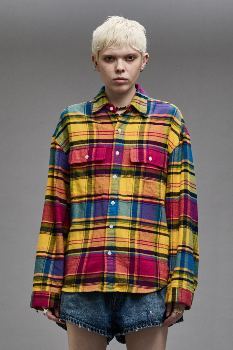 RELAXED WORKSHIRT - RAINBOW PLAID 4