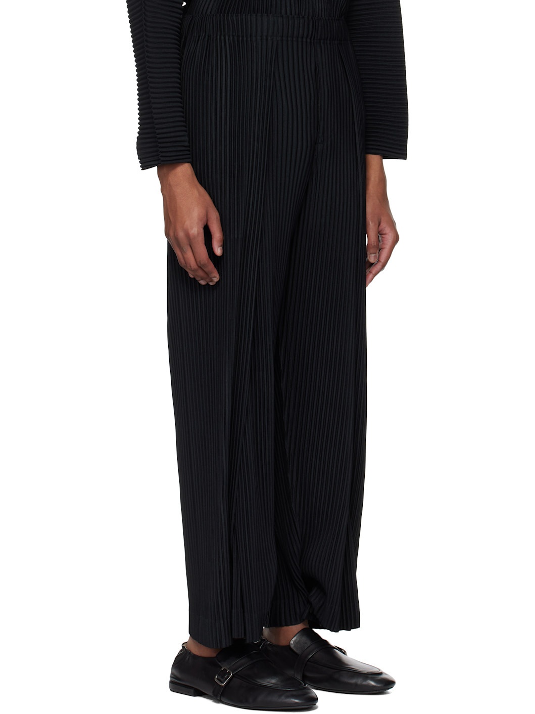 Black Pleats Bottoms 1 Trousers - 2
