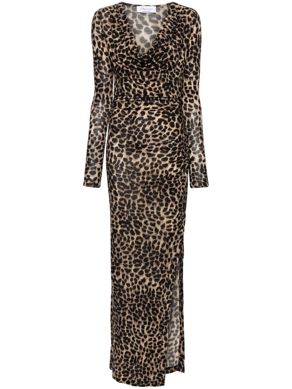 animalier-print vented maxi dress - 1