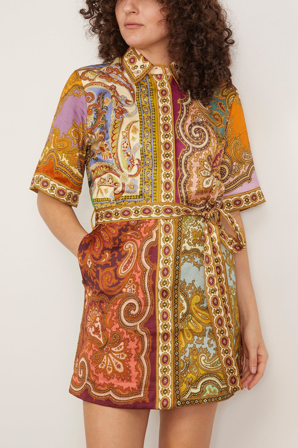 Clemenza Spliced Mini Dress in Multi - 3