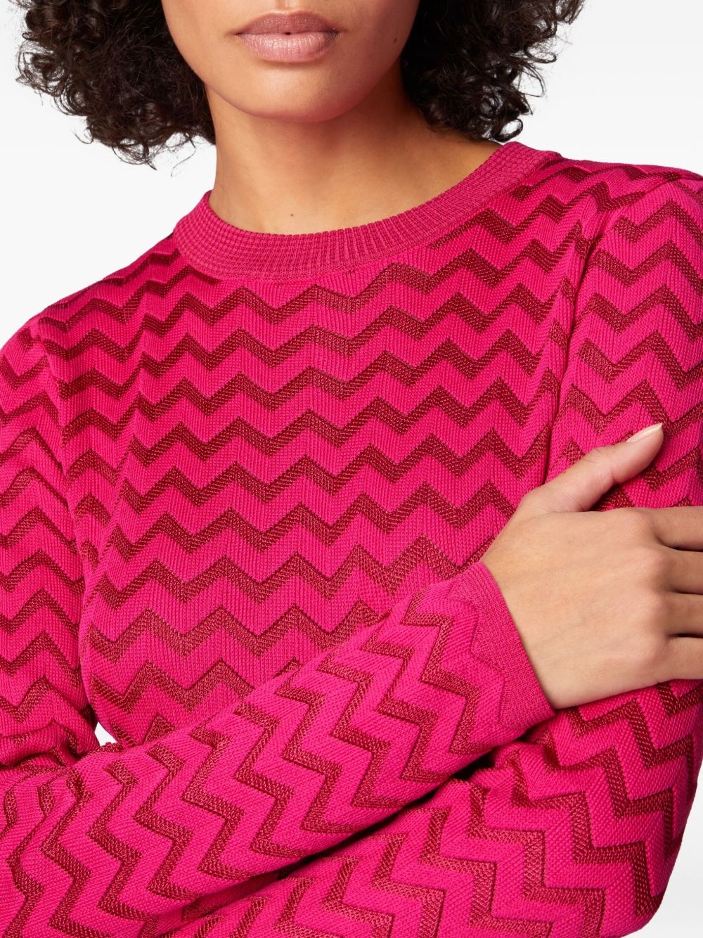 zigzag-pattern mini dress - 4