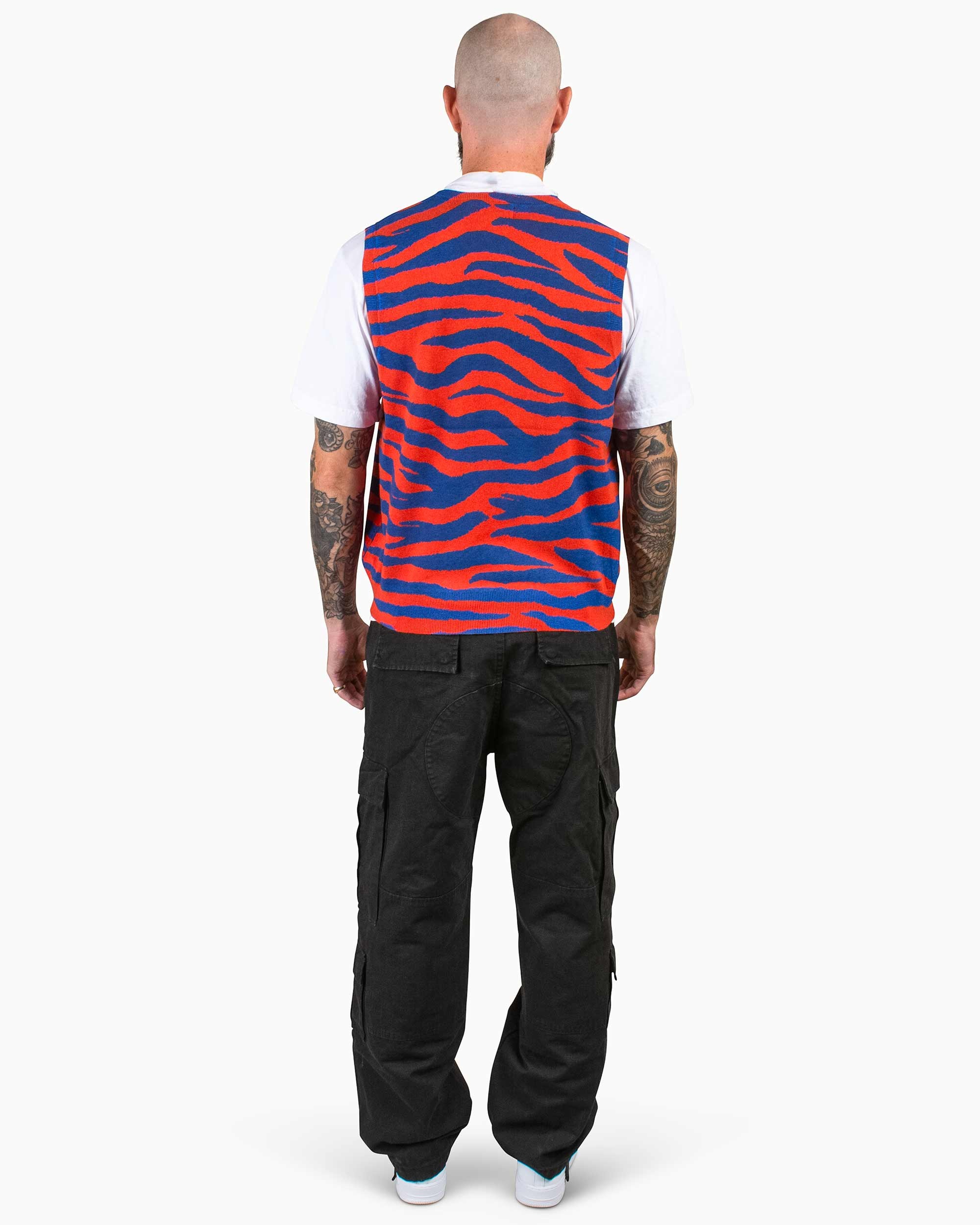 Stüssy Tiger Printed Sweater Vest Red - 3