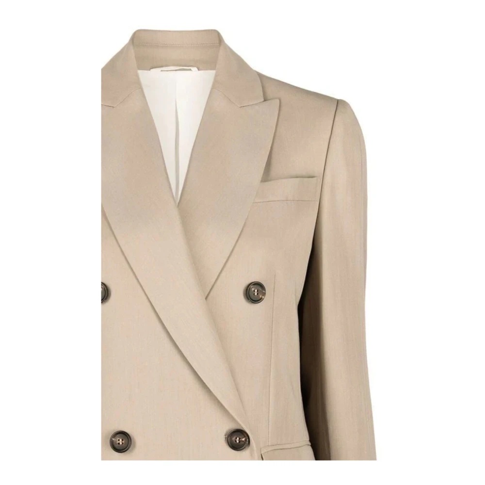 BEIGE WOOL JACKET ELEGANT STYLE - 3