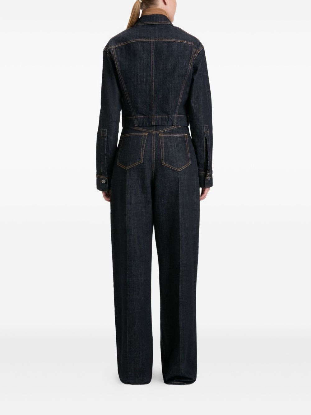 button-fastening denim jacket - 4