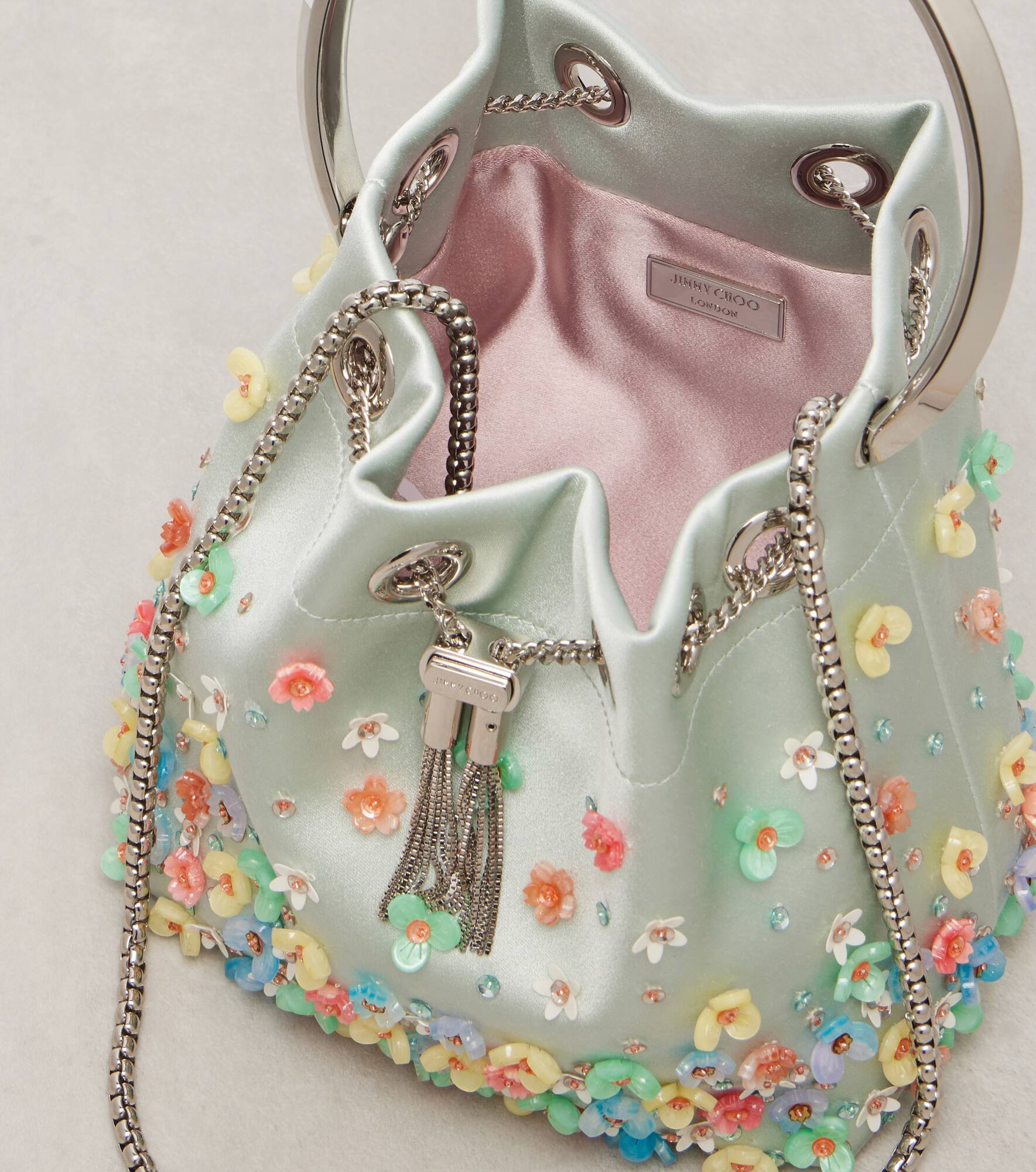 Bon Bon embellished satin bucket bag - 3