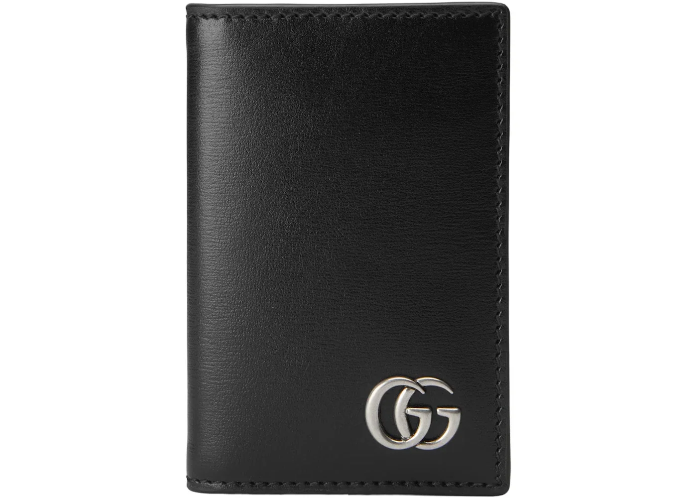 Gucci GG Marmont Card Case Palladium-tone Black - 1