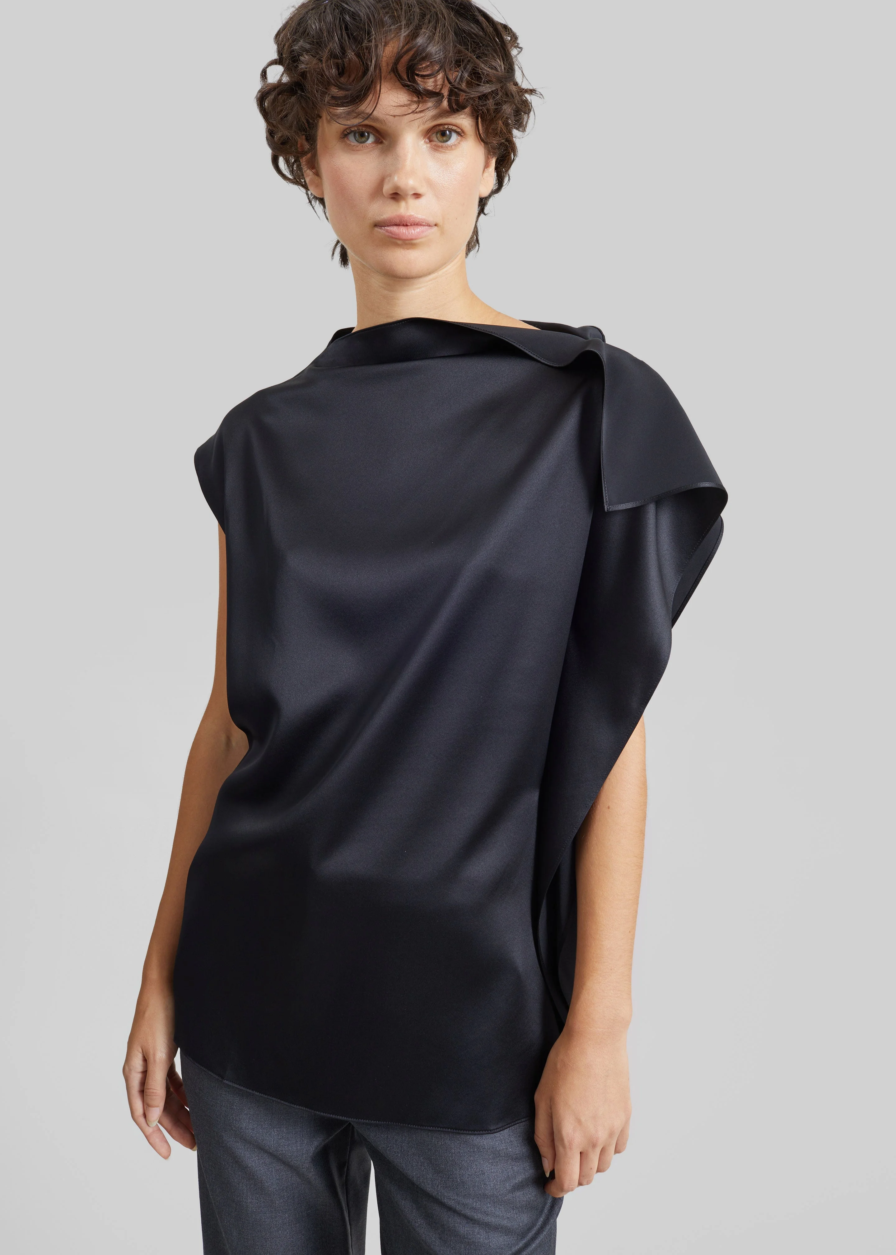 Sportmax Lana Silk Top - Black - 1