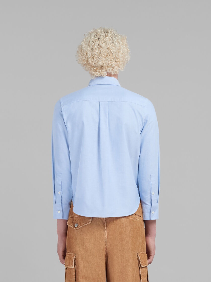 LIGHT BLUE CROPPED OXFORD SHIRT WITH MARNI MENDING - 3