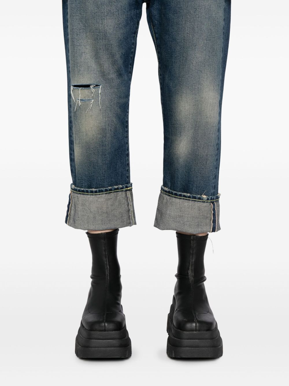 cuffed drop jeans - 5