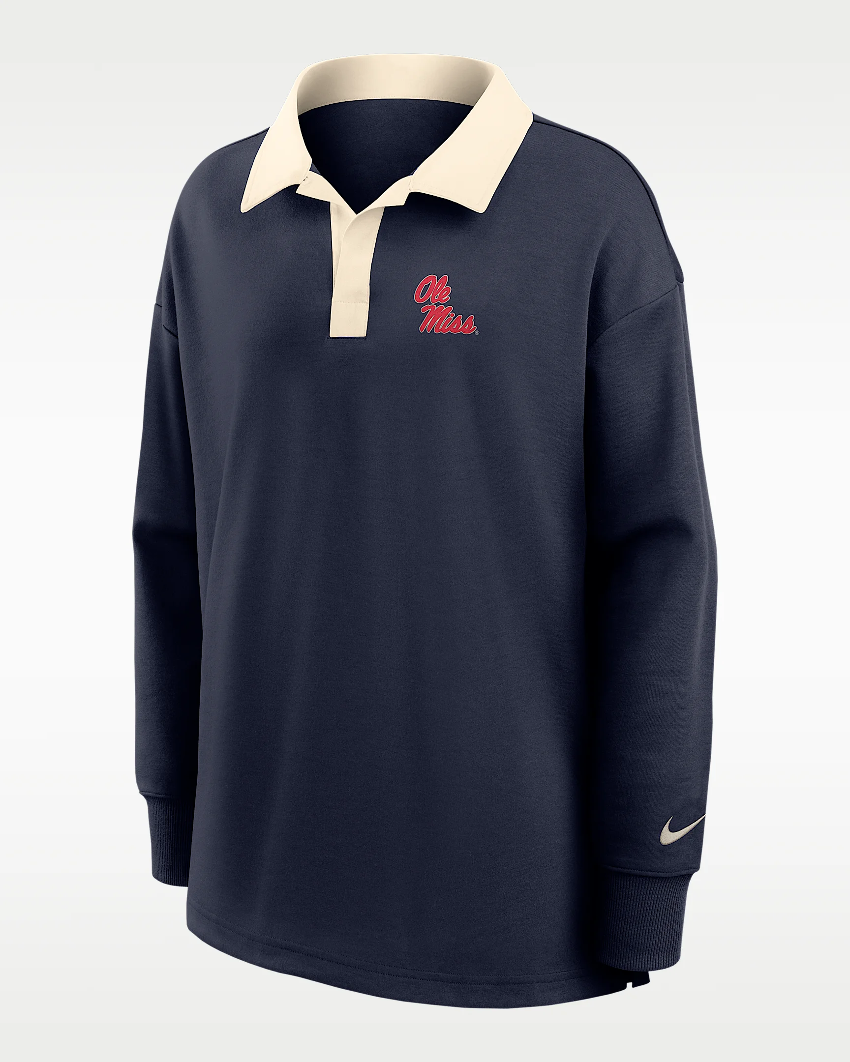 Ole Miss Women's Nike Dri-FIT Oversized Long-Sleeve Polo - 1