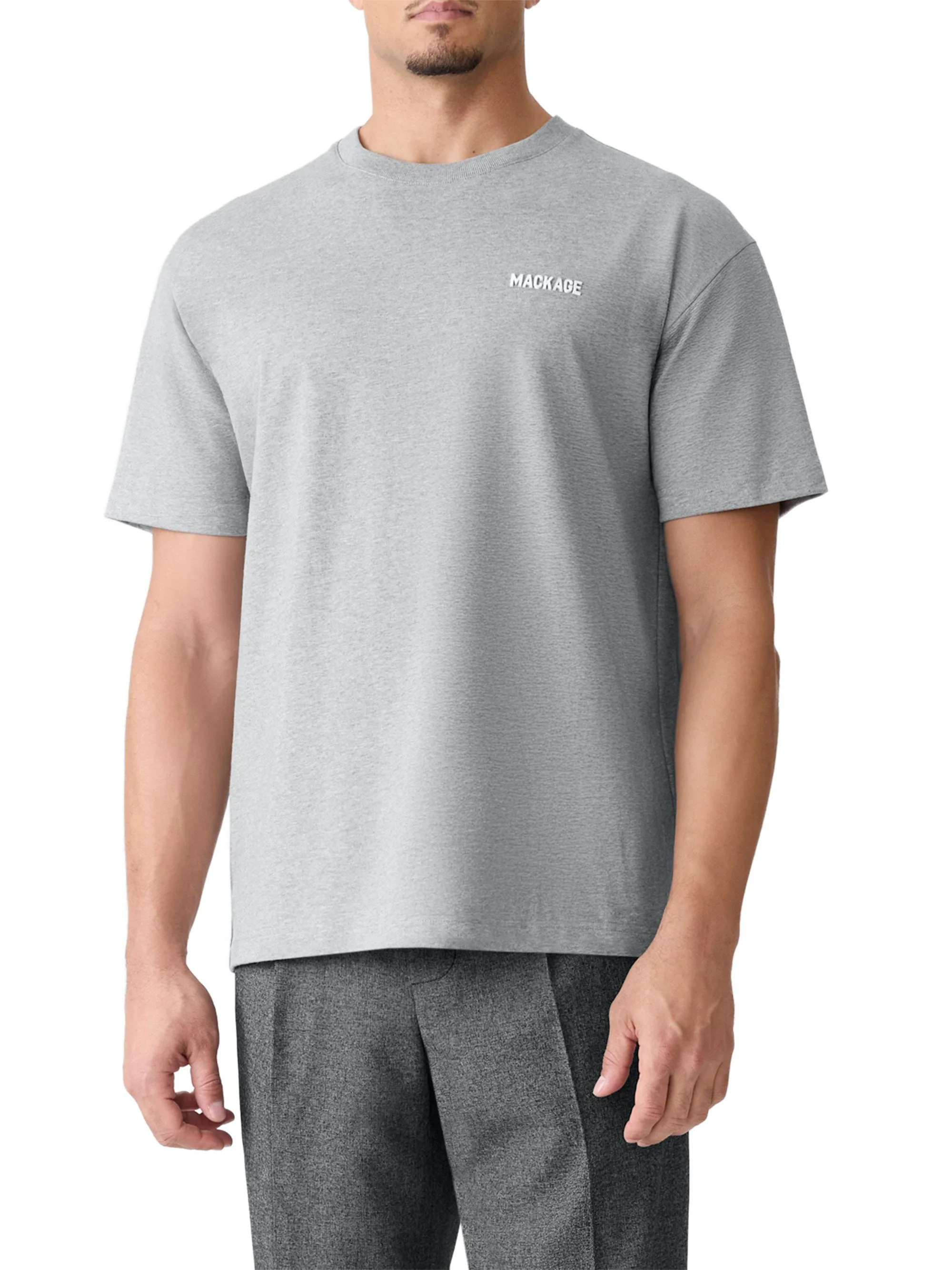 Men's Tee-R Silicone Logo T-Shirt - Light Grey Mix - 1