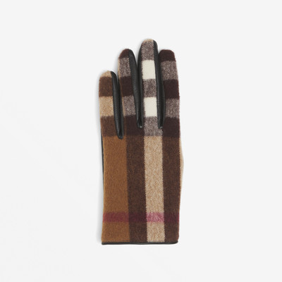 Burberry Check Wool and Lambskin Gloves outlook
