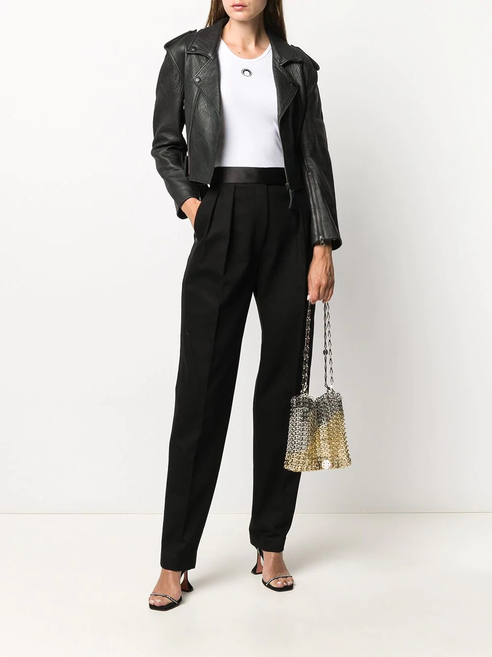 high-waisted tuxedo trousers - 2