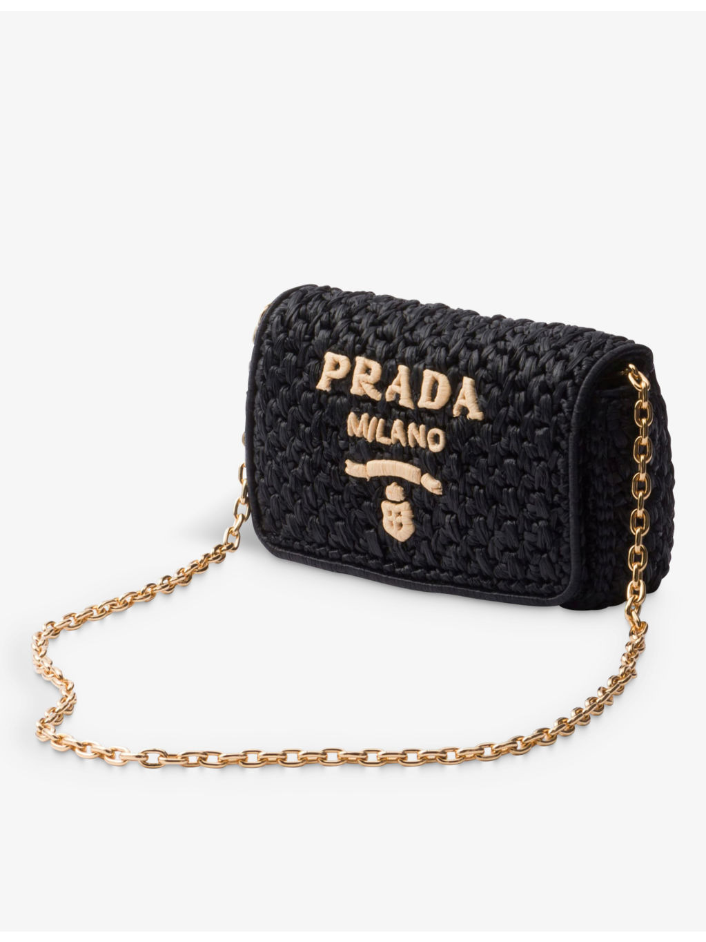 Logo-plaque raffia-effect woven shoulder bag - 6