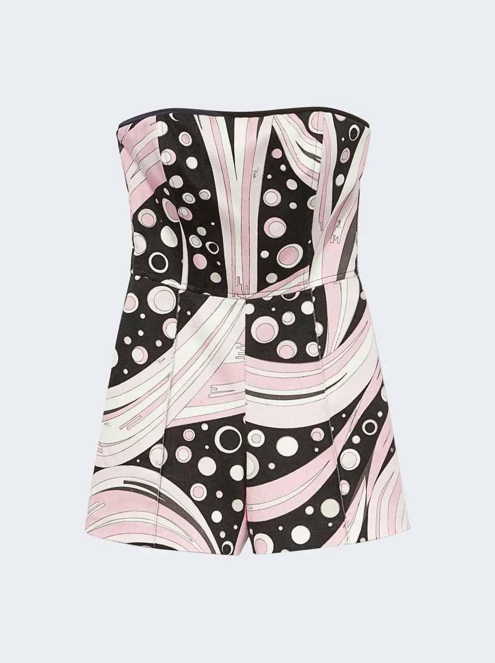 Fontane-print Jumpsuit Black And Pink - 1