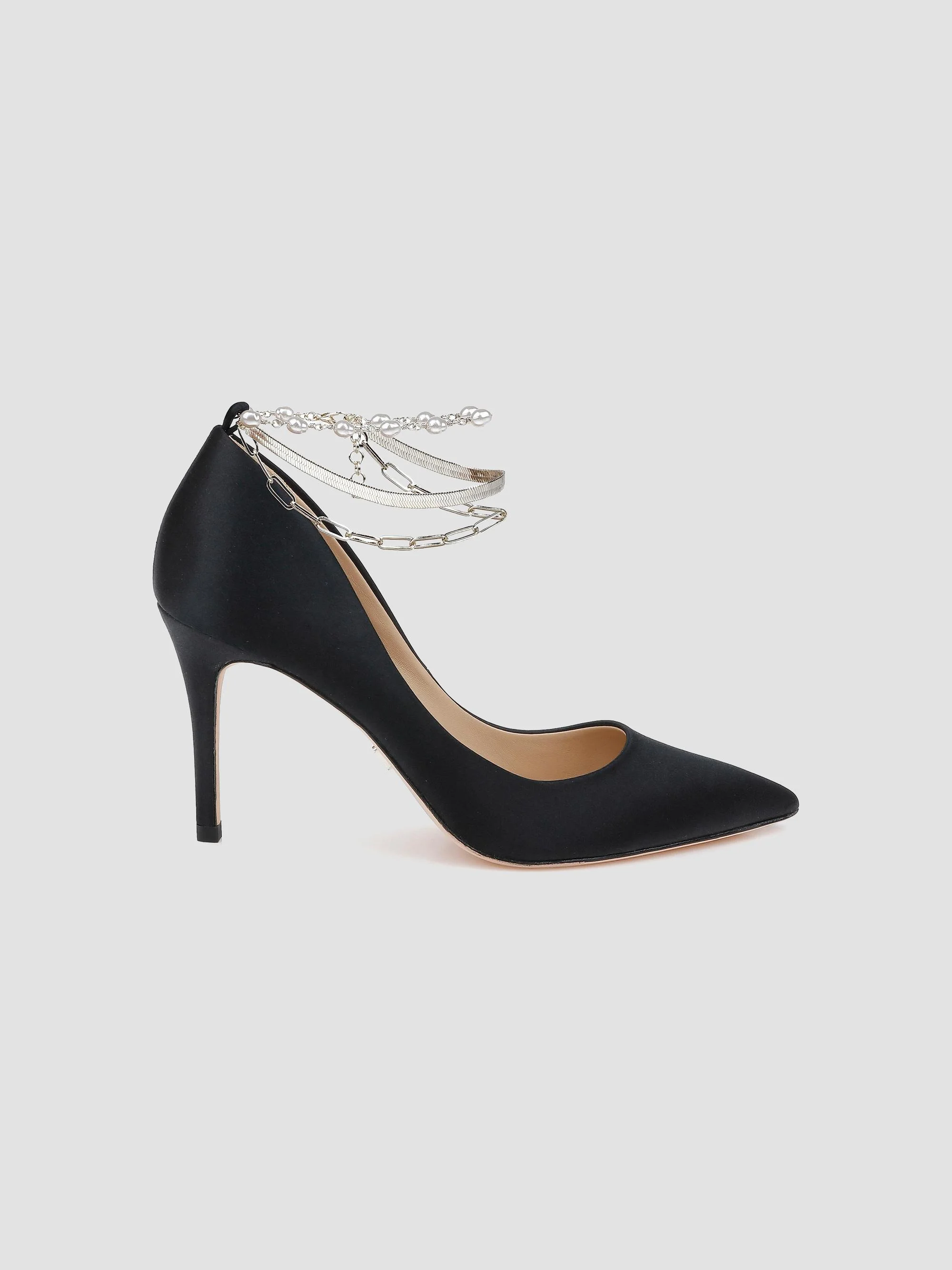Women's Verna 85MM Satin Pumps - Black Satin - 1