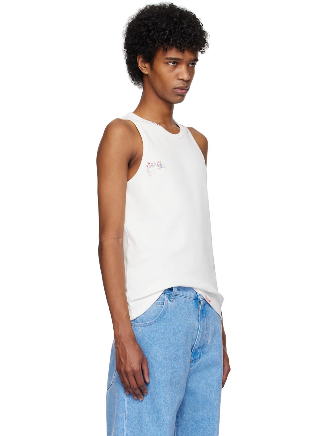 White Fitted Tank Top - 2
