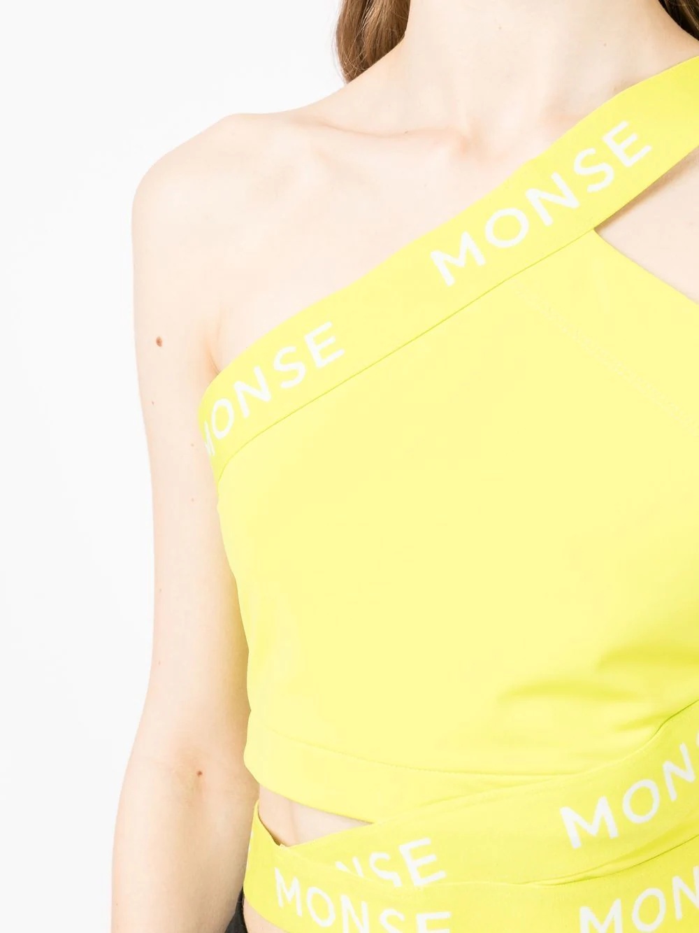 cropped logo-print top - 5