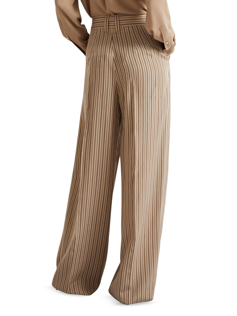 Women's Shiny Viscose Palazzo Trousers - Hazelnut Brown 3