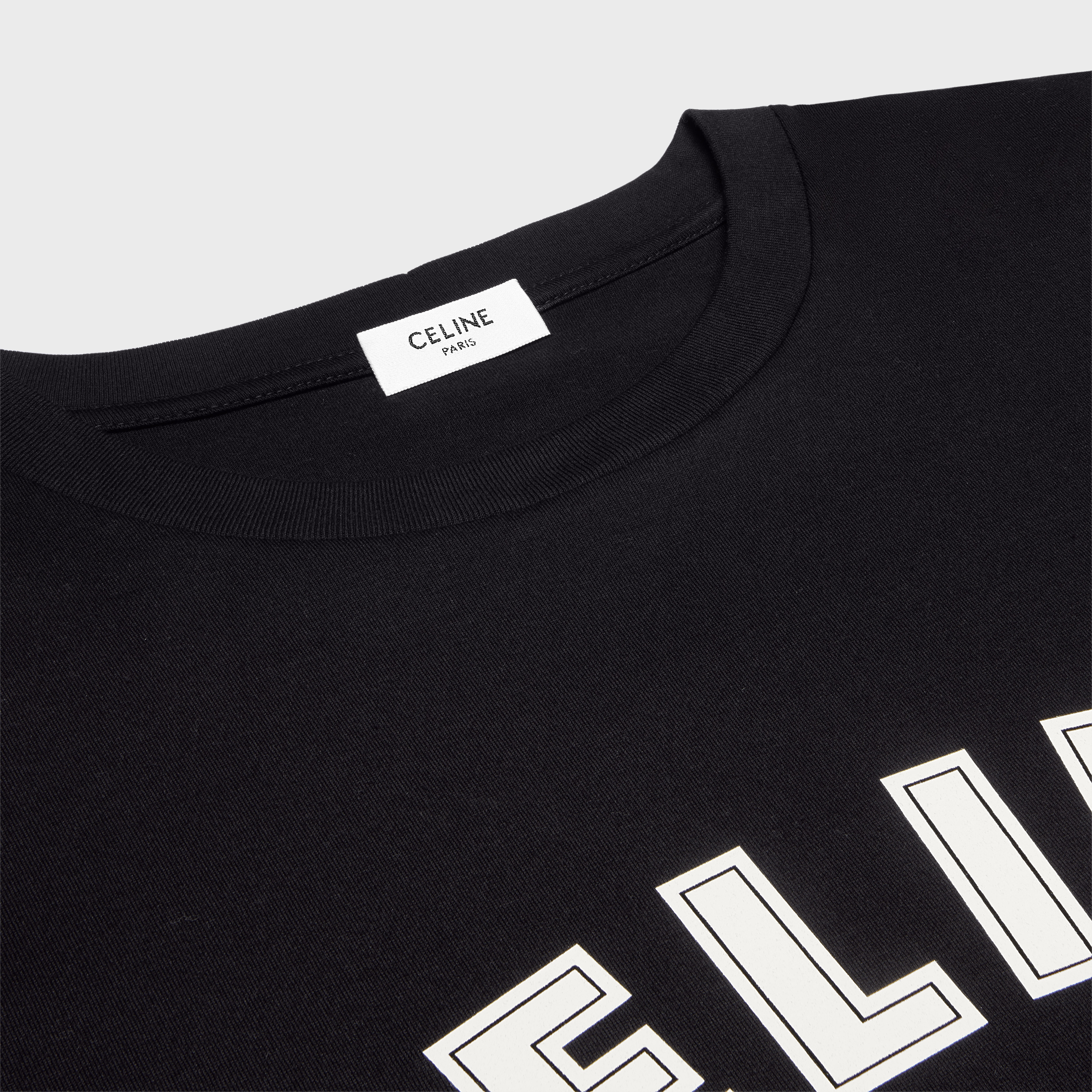loose celine paris t-shirt in cotton jersey - 3