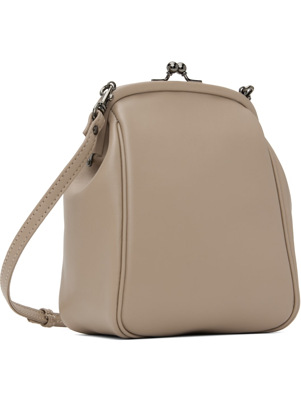 Taupe Clasp Shoulder Bag - 3