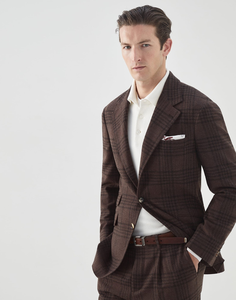 Frisé wool, silk and cashmere tartan deconstructed Cavallo blazer 1