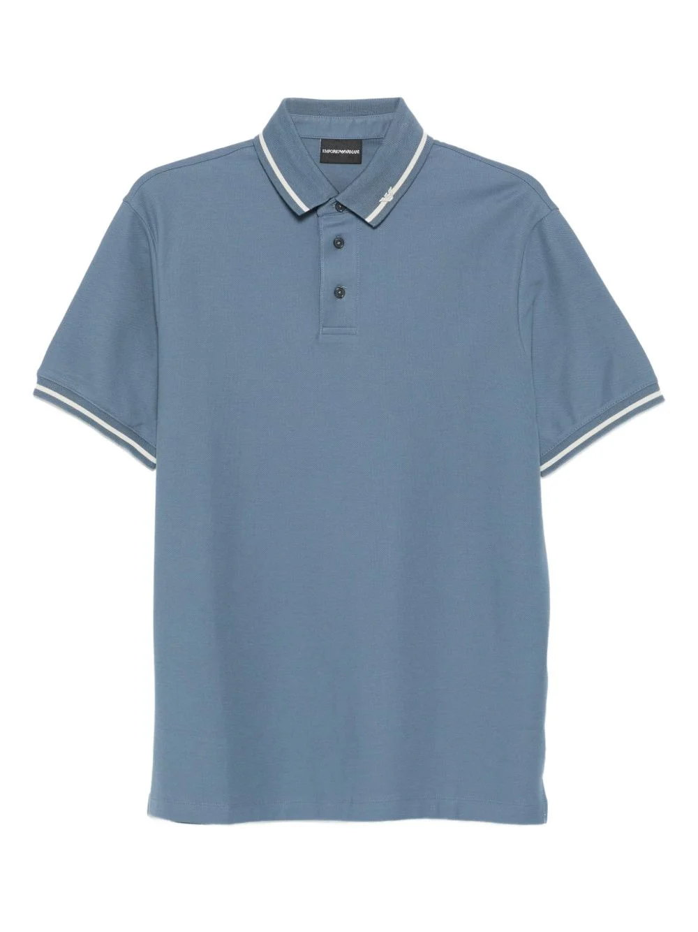 tipped-collar cotton polo shirt - 1