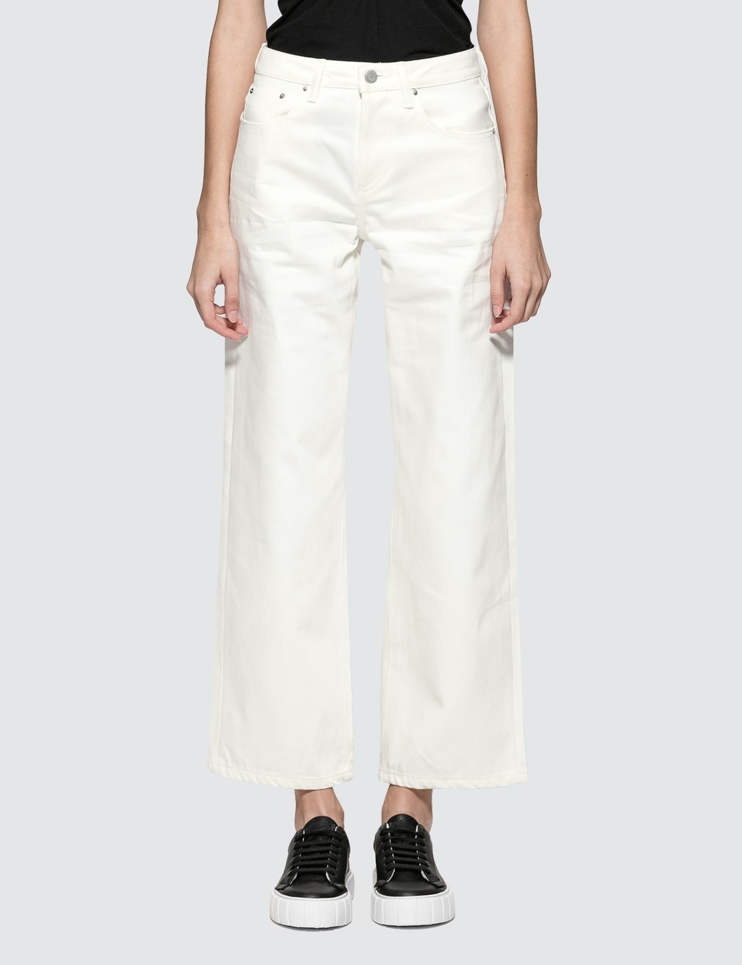 LYDIA IVORY WIDE LEG JEANS - 1