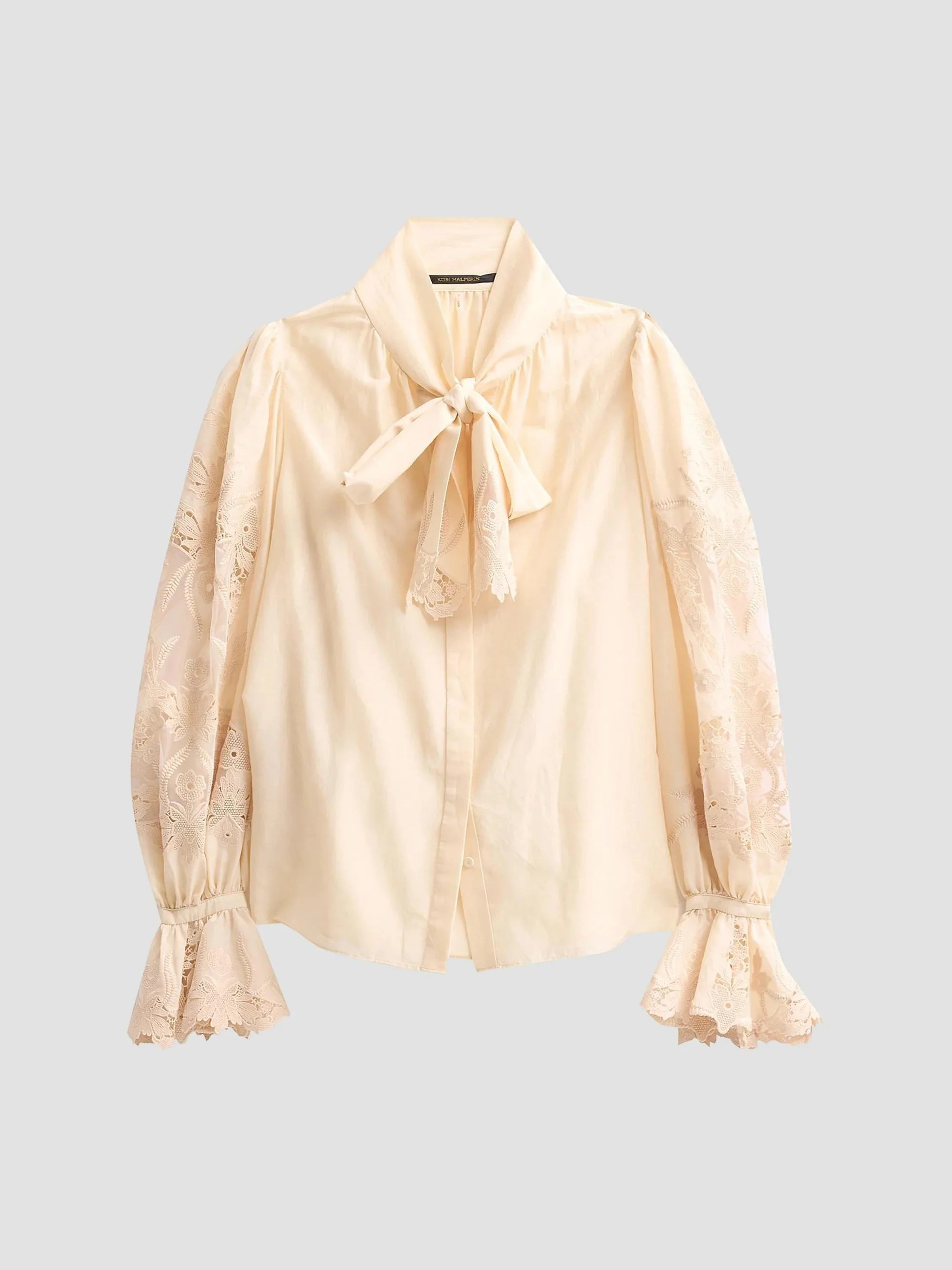 Women's Valerie Embroidered Cotton-Silk Voile Blouse - Antique - 1