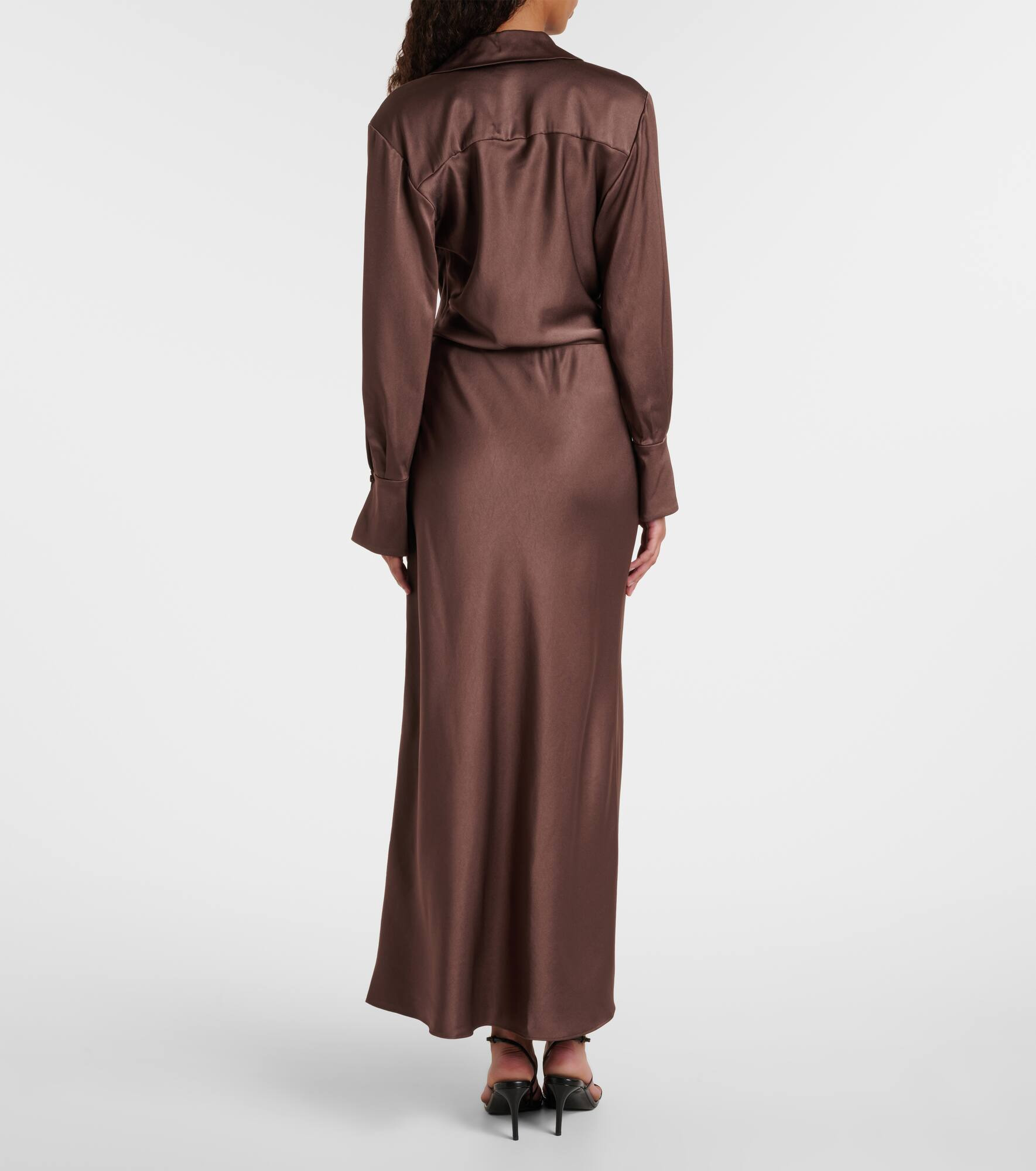 Talita draped satin wrap dress - 3