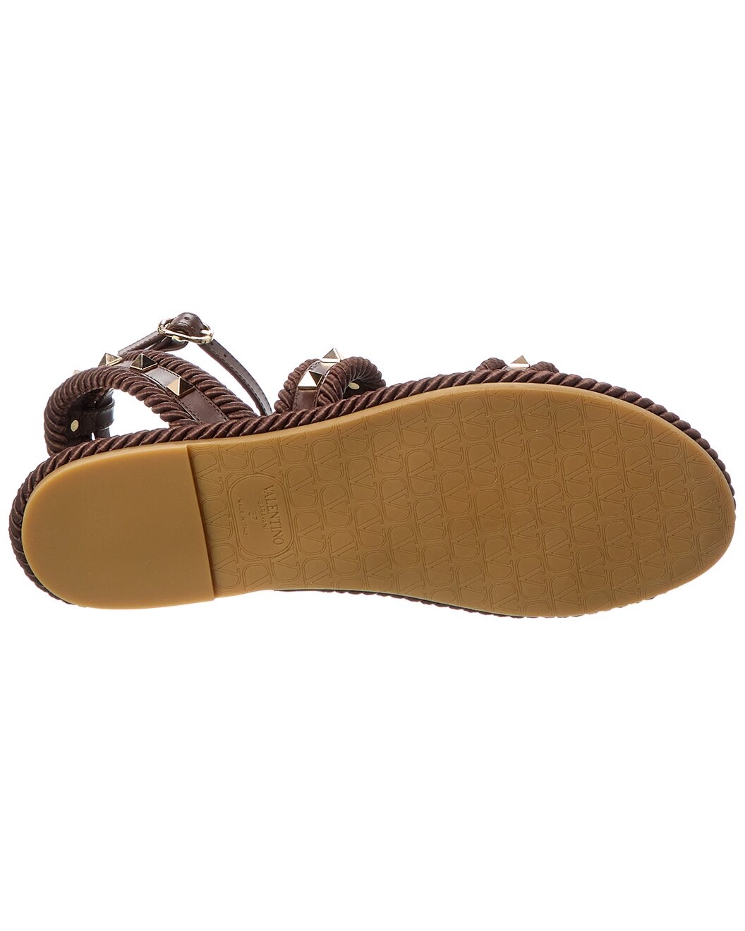 Valentino Rockstud Rope & Leather Sandal - 4