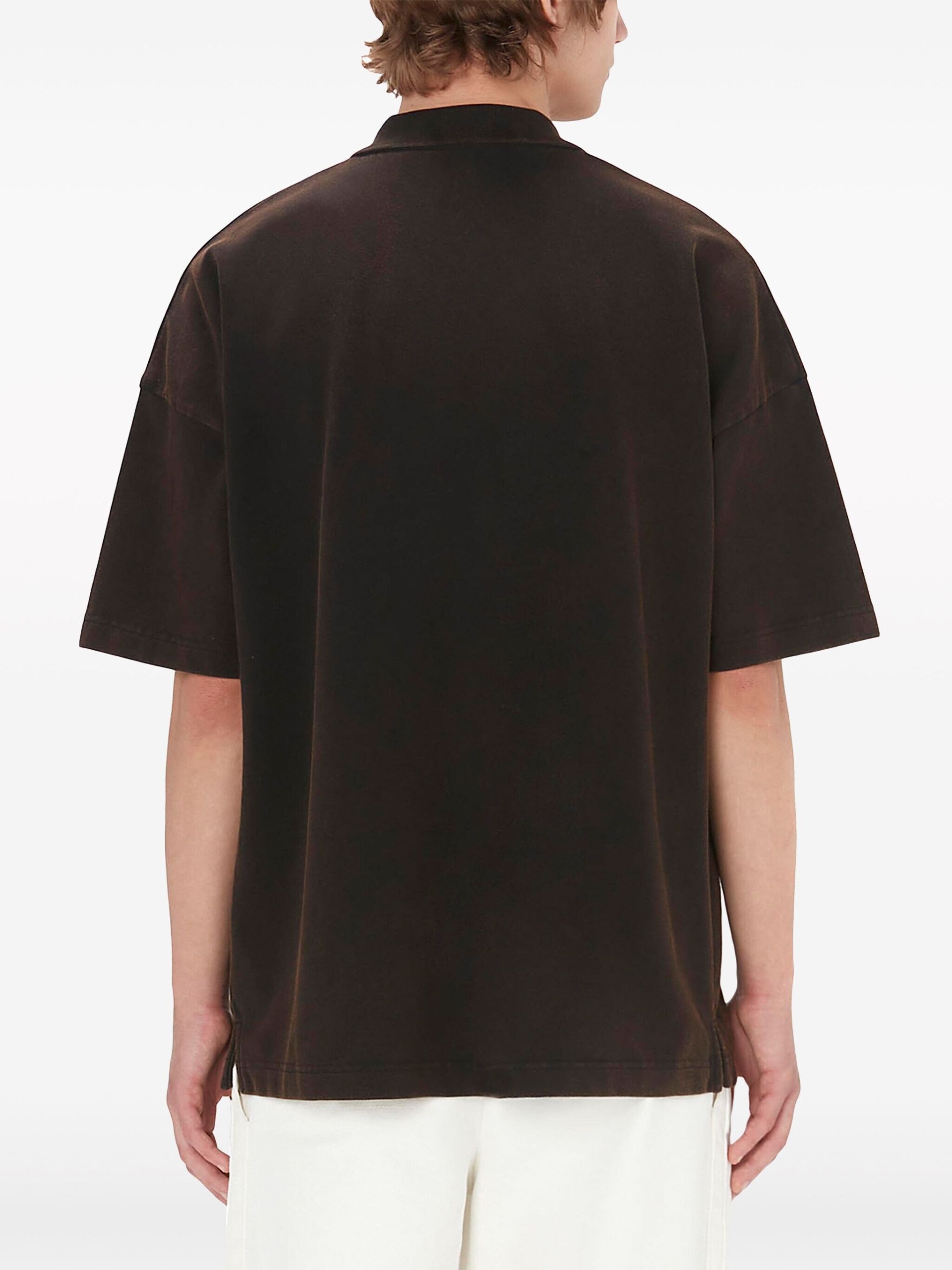 【送料&関税込】J.W. Anderson Brown Polo Shirt With Classic JW Anderson Brown Logo-Embroidered Polo Shirt