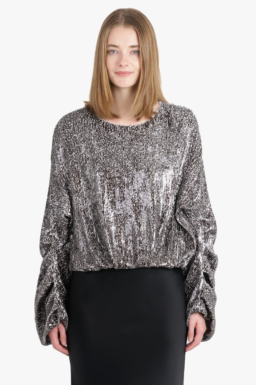 CANNETT SEQUIN L/S BALLOON STYLE TOP | ANTHRACITE - 2