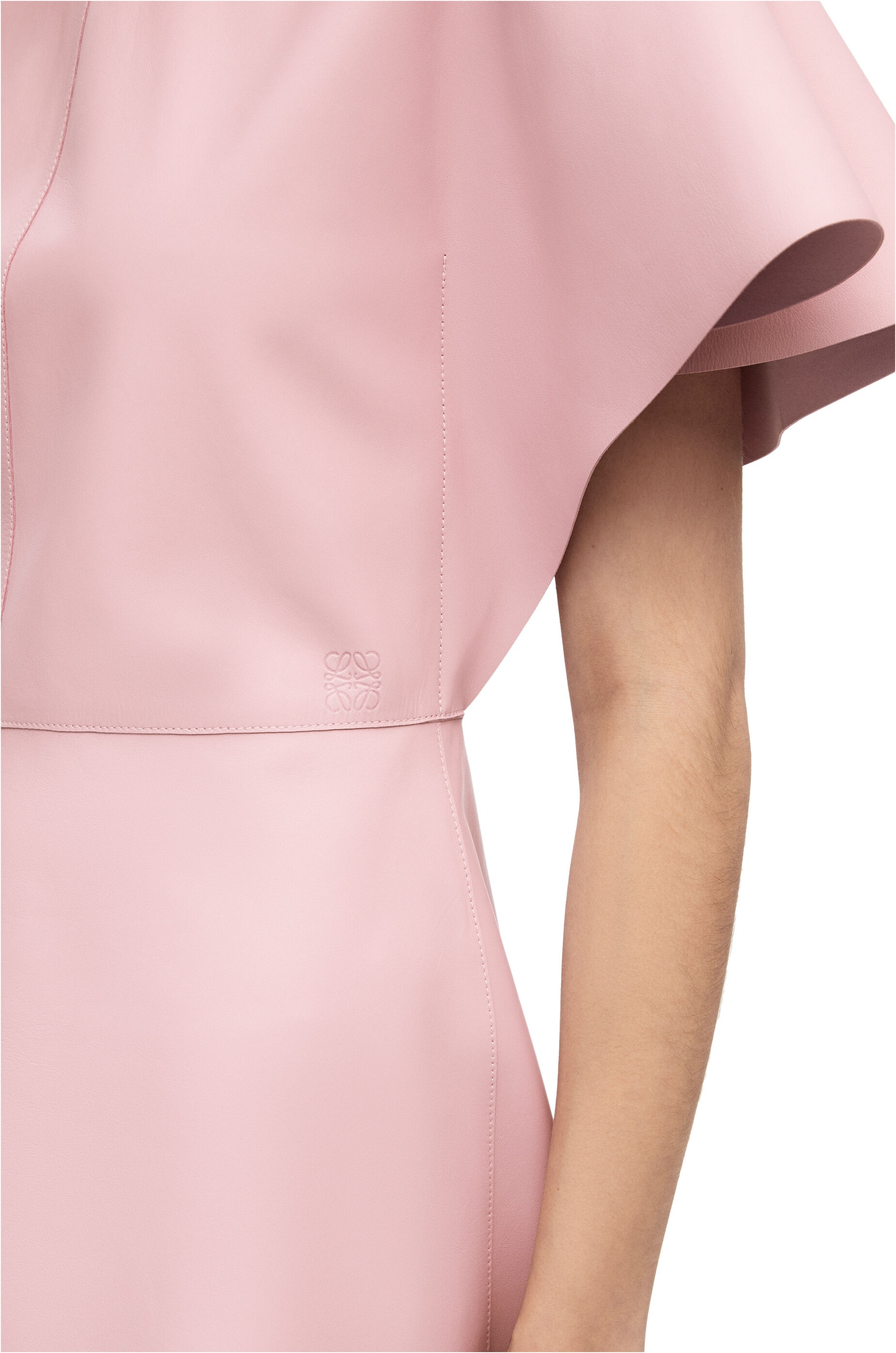 Asymmetric dress in nappa - 4
