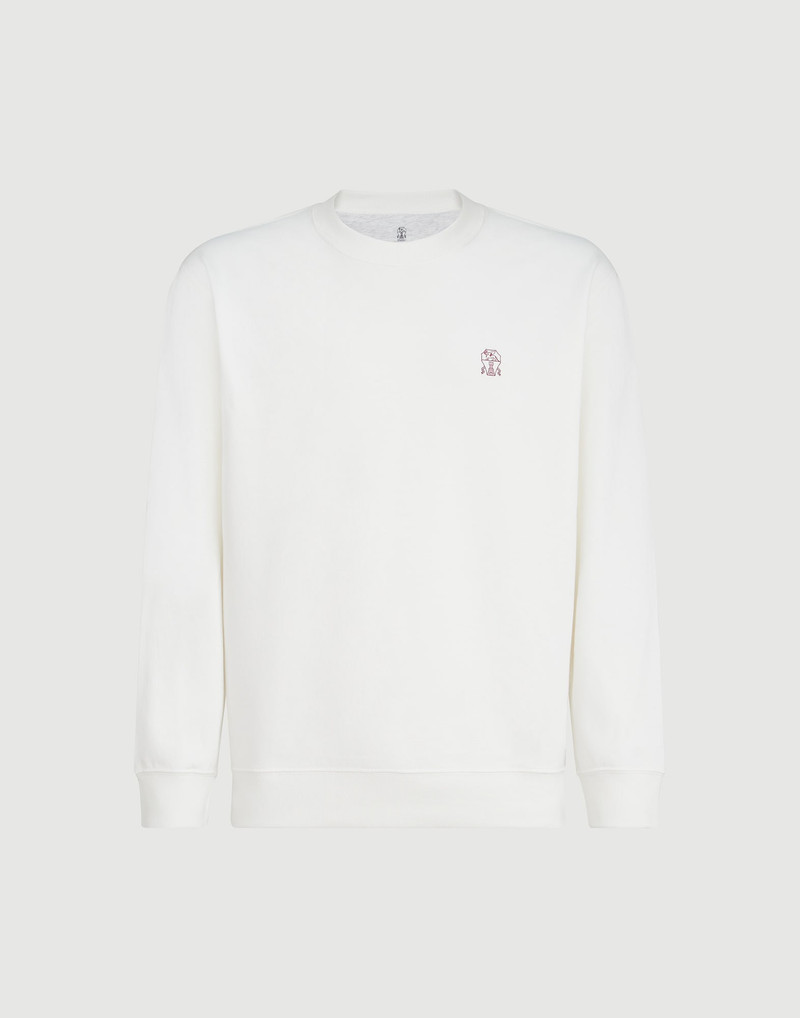Techno cotton French terry sweatshirt with print 1