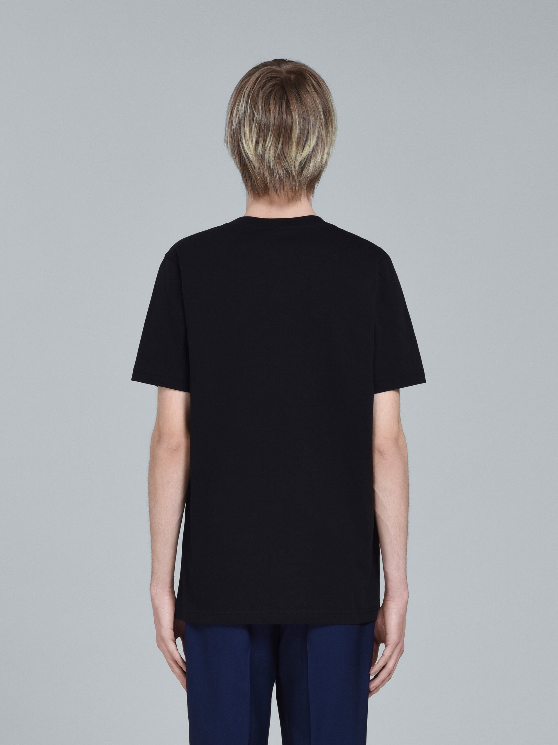 BLACK LOGO PRINT T-SHIRT - 3