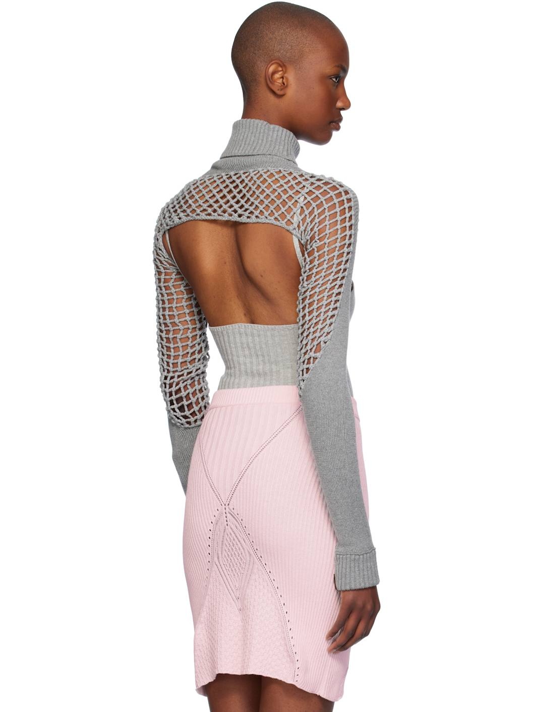 Gray Brooklyn Long Sleeve Bolero Sweater - 3