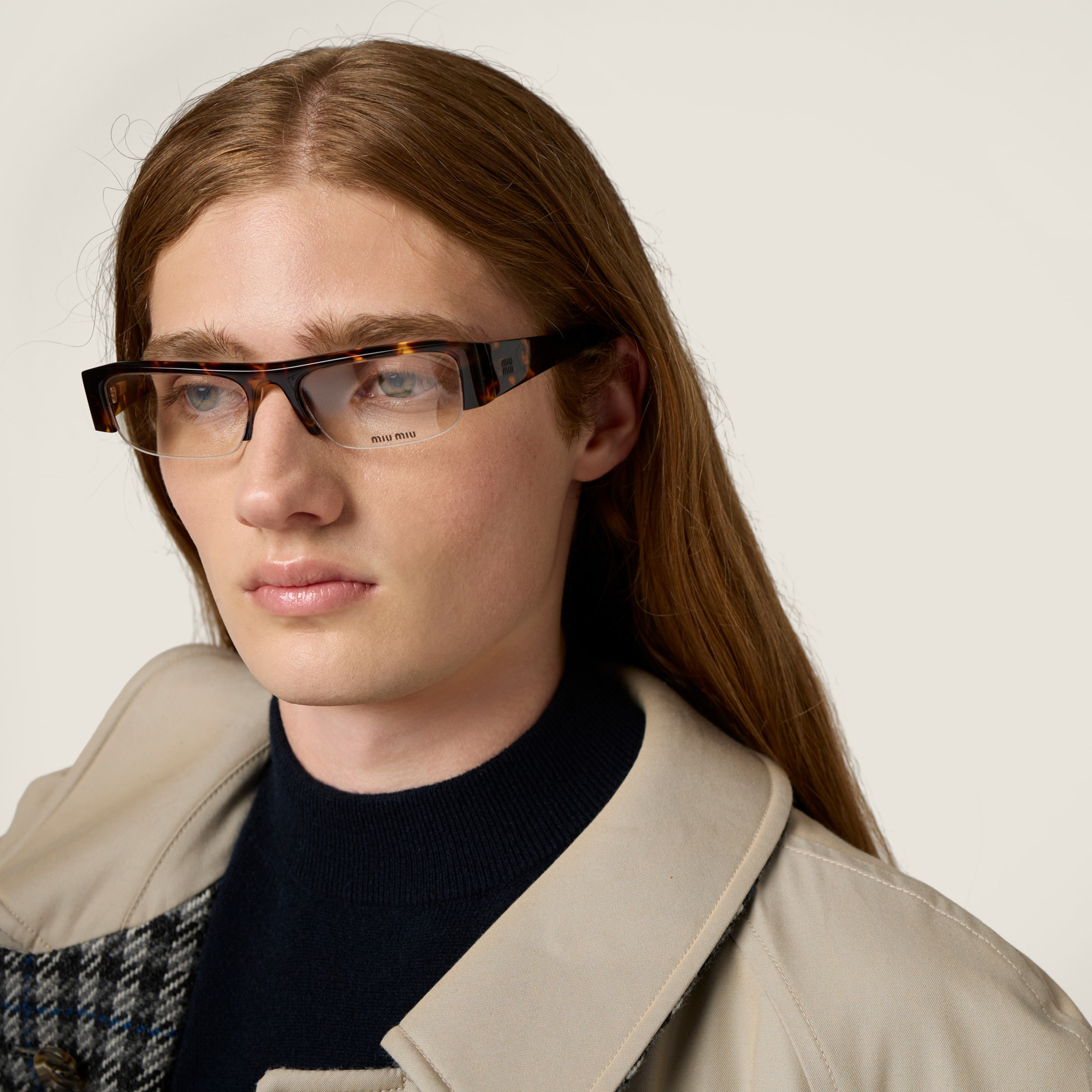 Reversible twill and check trench coat - 4