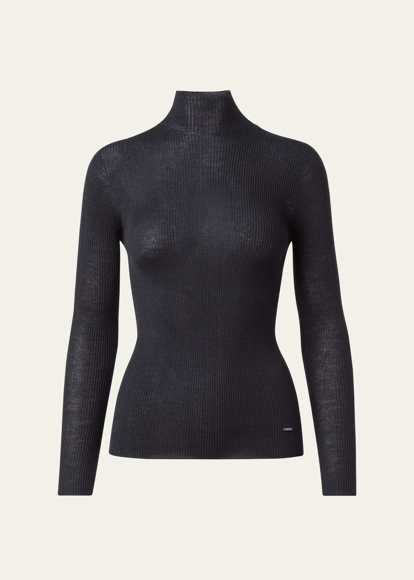 Cashmere-Blend Fine Ribbed Knit Top - 1