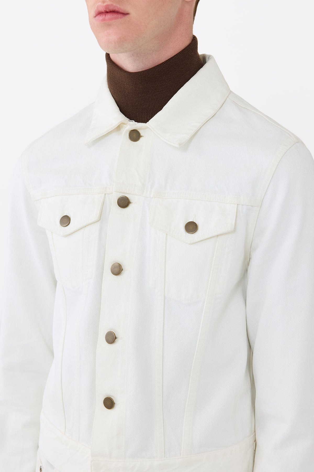 Barry Trucker in White Recycled Cotton Denim - 6