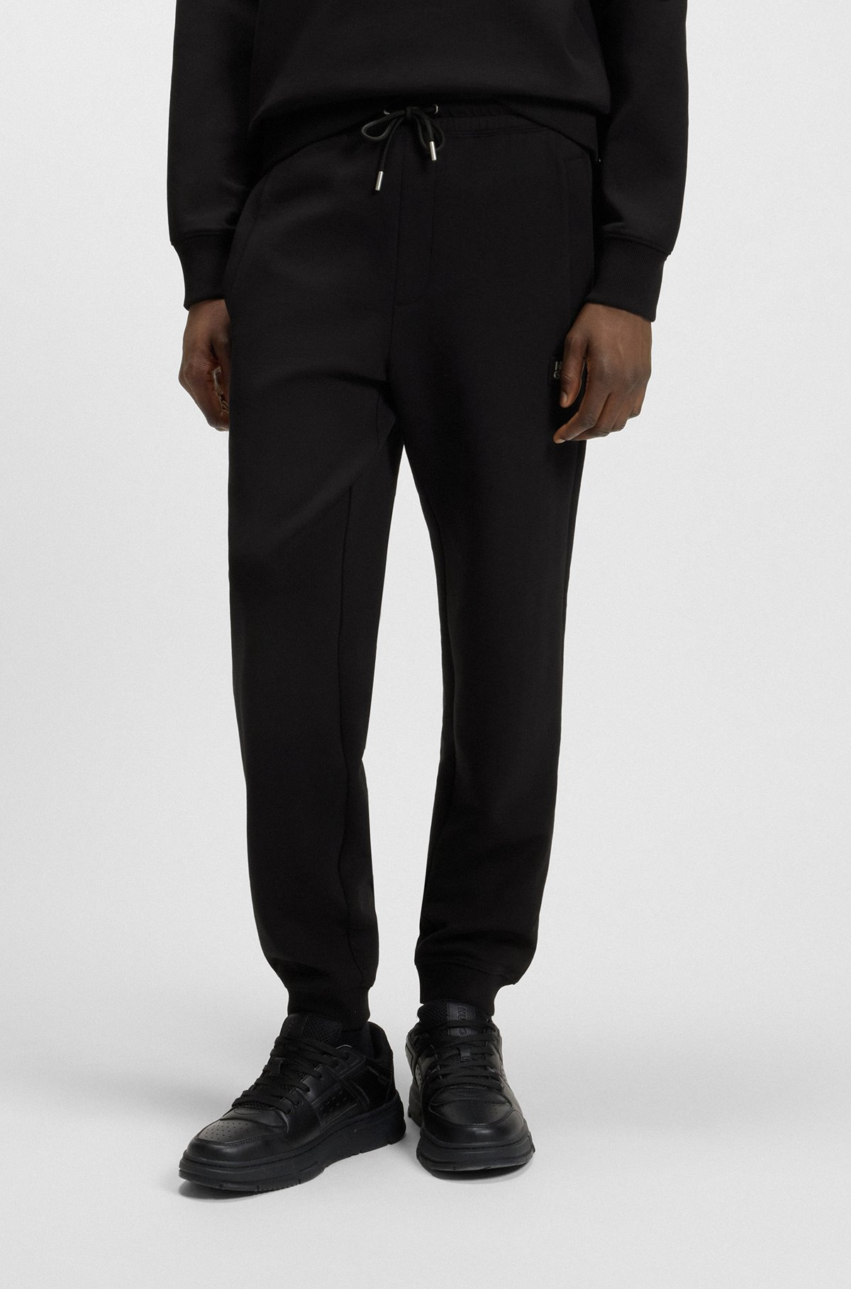 COTTON TRACKSUIT BOTTOMS WITH STACKED LOGO - 3